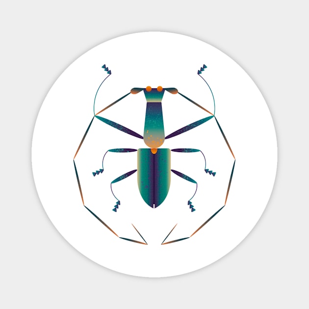 Giant Blue Longhorn Beetle Magnet by Léo Alexandre